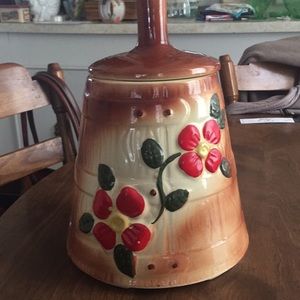 Mid-century, churn-  style cookie jar